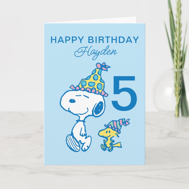 Tarjeta PEANUTS | Cumpleaños feliz de Snoopy (Anverso)