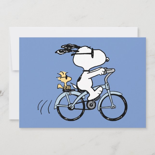 Tarjeta Peanuts | Snoopy & Woodstock Bicycle (Anverso)