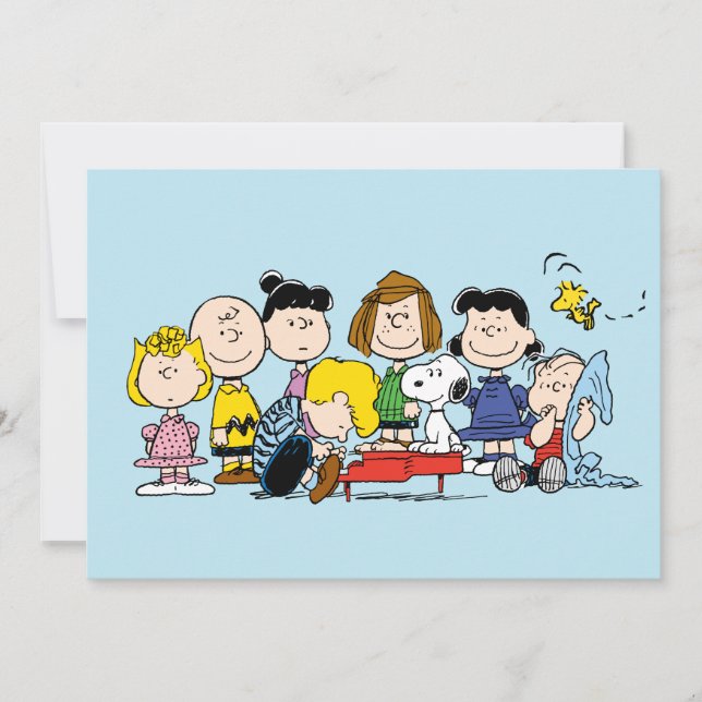 Tarjeta Peanuts | The Gang Around the Piano (Anverso)