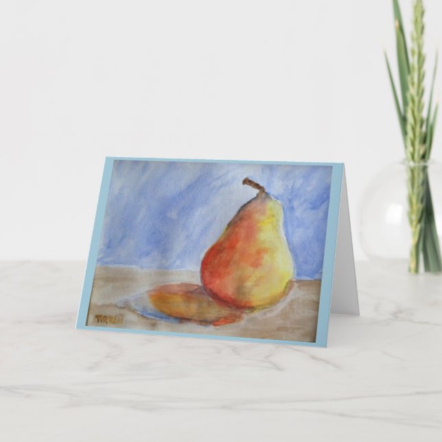Tarjeta "Pear in Watercolor" de Tirrell Saludo de cumpleañ (Anverso)