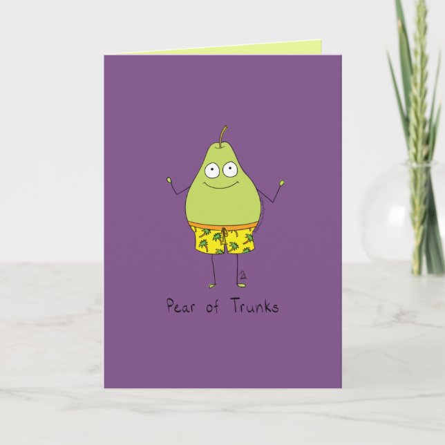 Tarjeta Pear los trucos - Funny Pear Pun Card (Anverso)