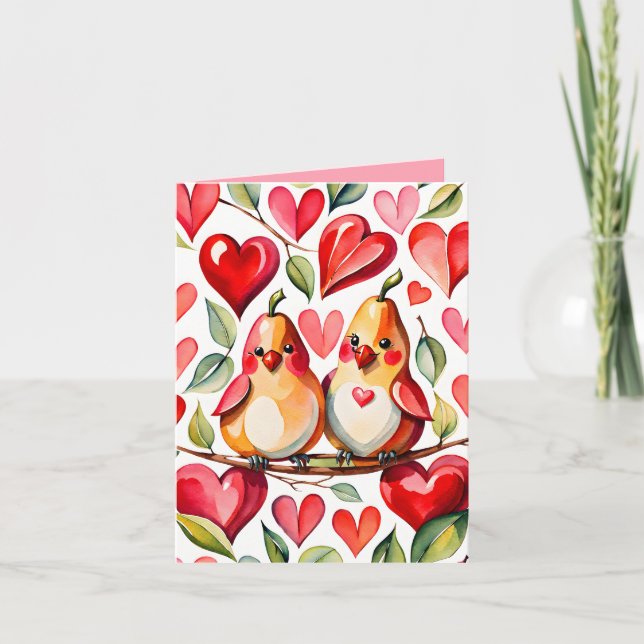 Tarjeta Pear tontamente Pun Valentine por otro significati (Anverso)
