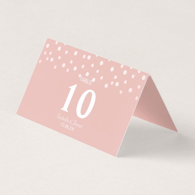 Tarjeta Pearl Confetti en Rosa Boda de Oro (Anverso)