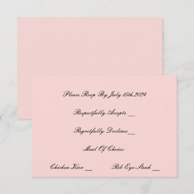 TARJETA PEARL Y PROSECCO PINK RSVP (Anverso / Reverso)