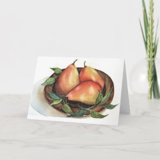 Tarjeta Pears Watercolor Still Life Notecard