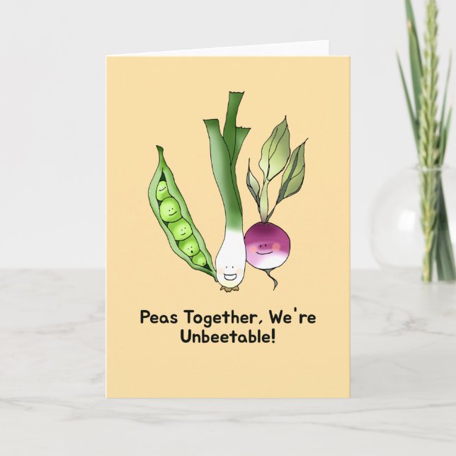 Tarjeta Peas and Veggie Best Friends Pun (Anverso)