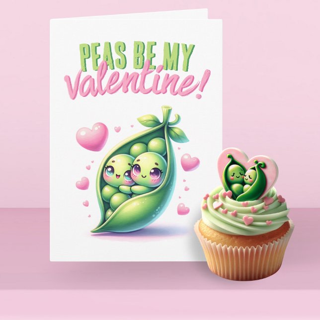 Tarjeta Peas Be My Valentine Funny Love (Subido por el creador)