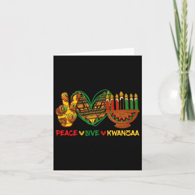 Tarjeta Pecae Ama Kwanzaa Kinara Principios Velas Bandeja  (Anverso)