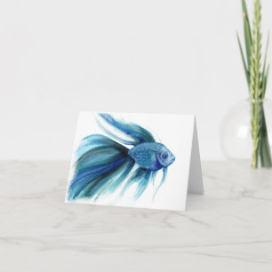 Tarjeta Peces Betta Azul