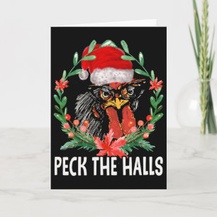 Tarjeta Peces Las Salas Pollo Copos de Nieve Navidad Santa