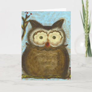 Tarjeta PedagogyGreetings: Winterberry del búho