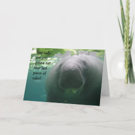 Tarjeta Pedazo del último del cumpleaños del Manatee de la