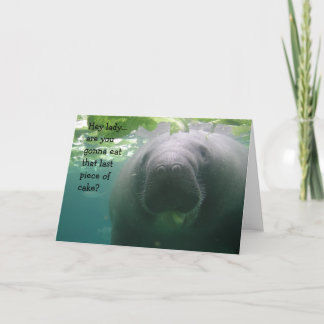 Tarjeta Pedazo del último del cumpleaños del Manatee de la