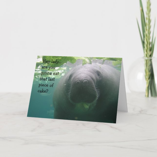 Tarjeta Pedazo del último del cumpleaños del Manatee de la (Anverso)