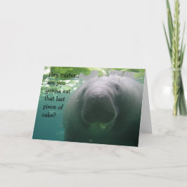 Tarjeta Pedazo del último del cumpleaños del Manatee del
