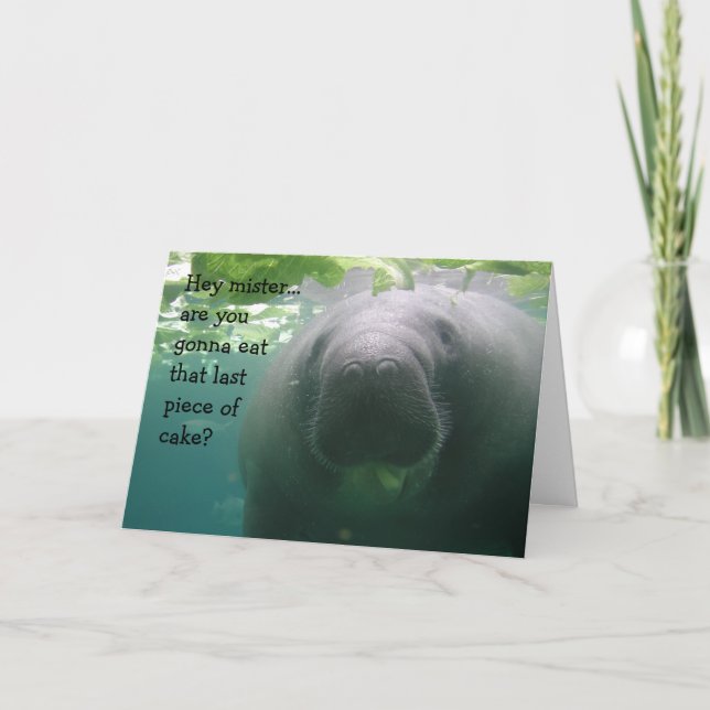 Tarjeta Pedazo del último del cumpleaños del Manatee del (Anverso)