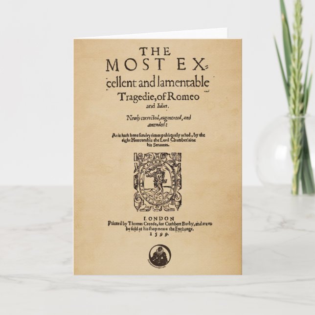 Tarjeta Pedazo delantero al cuarto de Romeo y de Juliet (Anverso)