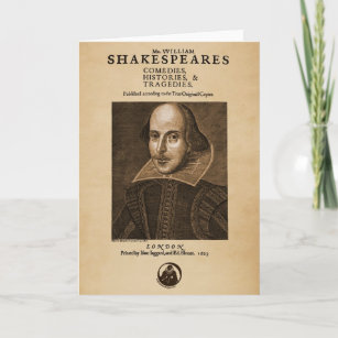 Tarjeta Pedazo delantero al primer folio de Shakespeare