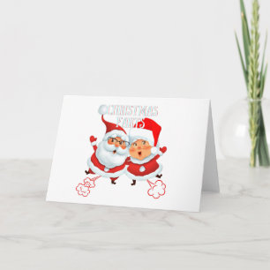 Tarjeta Pedos de Navidad Santa y Sra. Claus