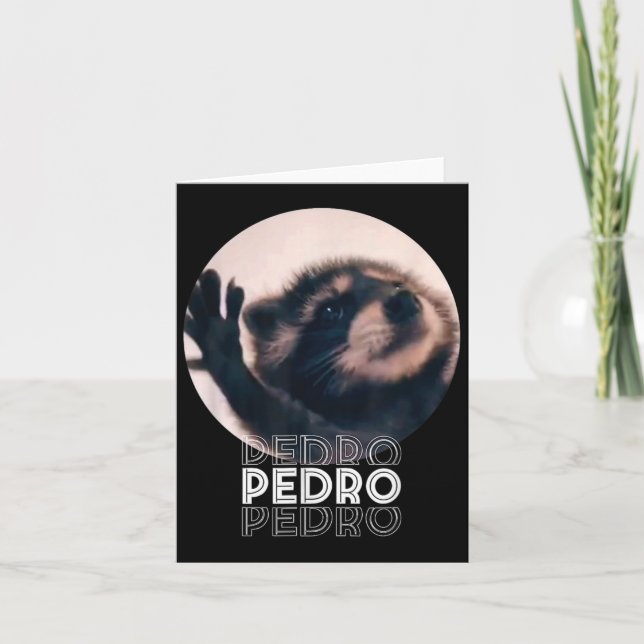 Tarjeta Pedro Racoon Danza Popular Meme de Internet Mapach (Anverso)