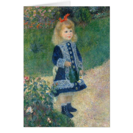 Tarjeta Pedro un Renoir el | un chica con una regadera