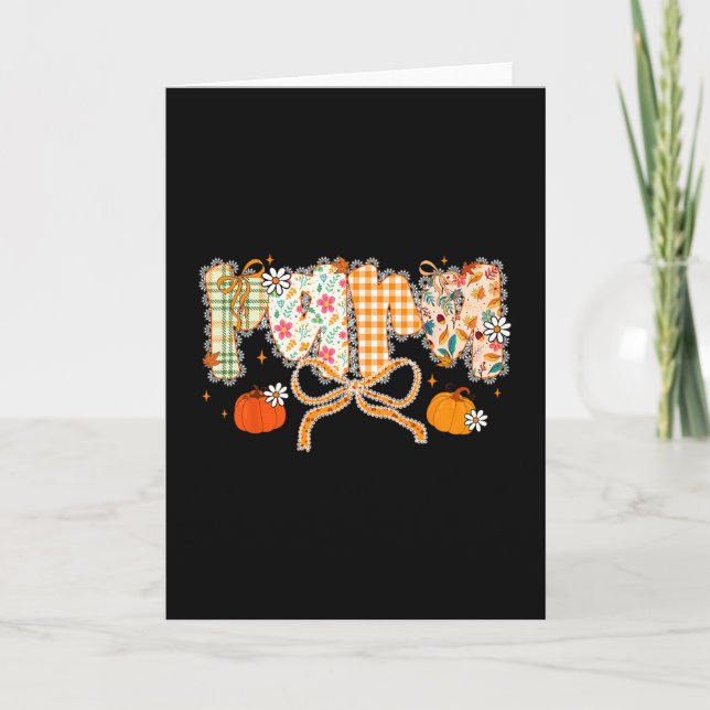 Tarjeta Peds Crew Nurse Fall Heart Pediatric Pumpkin Thank (Anverso)