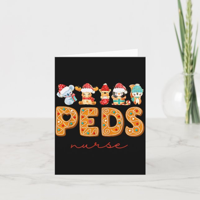 Tarjeta Peds Nurse Gingerbread Christmas Pediatric Nurse H (Anverso)