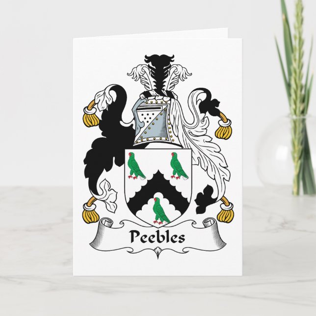 Tarjeta Peebles Family Crest (Anverso)