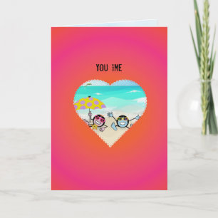 Tarjeta Peeps Beach Boy y Chica