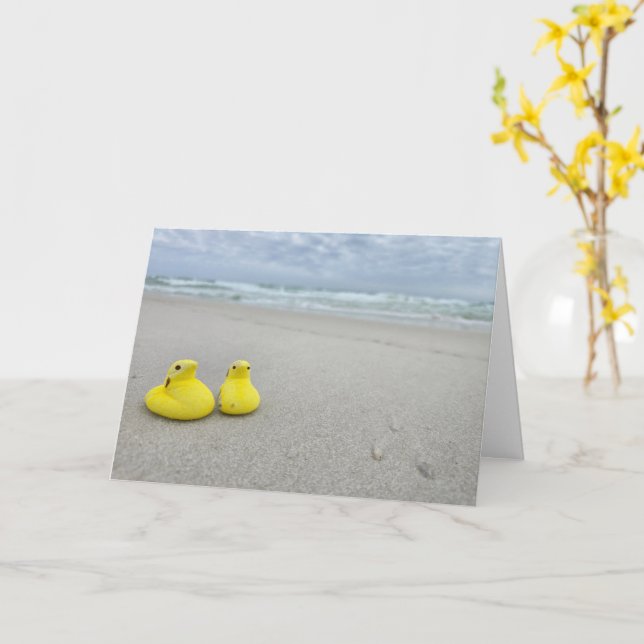 Tarjeta Peeps de Pascua (flor amarilla)