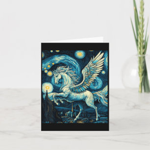 Tarjeta Pegasus bajo el cielo estrellado de noche Arte Grá