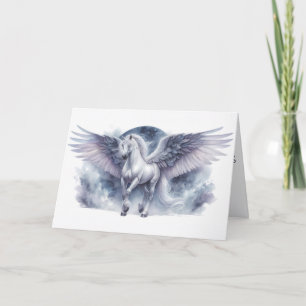 Tarjeta Pegasus Blanco Alas a la Luz de la Luna Sueño Cele