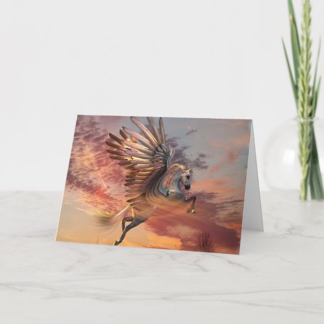 Tarjeta Pegasus Sunset de 5" x 7" con sobre Std, i (Anverso)