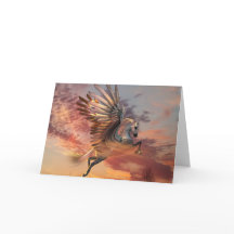 Tarjeta Pegasus Sunset de 5" x 7" con sobre Std, i