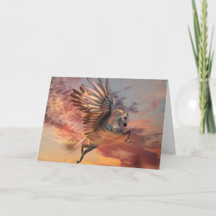 Tarjeta Pegasus Sunset de 5" x 7" con sobre Std, i
