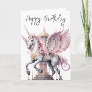 Tarjeta Pegasus Unicornio de Cumpleaños Caballo de Carruse