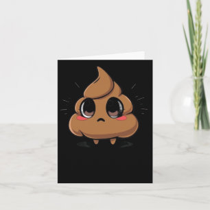 Tarjeta Pegatina Chibi de Emoji de poop