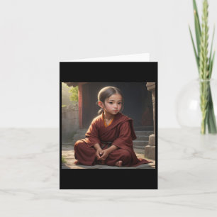 Tarjeta Pegatina Chica monk