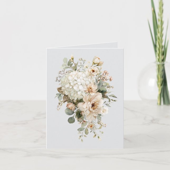 Tarjeta Pegatina de arreglos de flores de marfil - Elegant (Anverso)