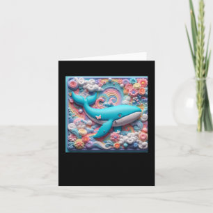 Tarjeta Pegatina de ballena 3D