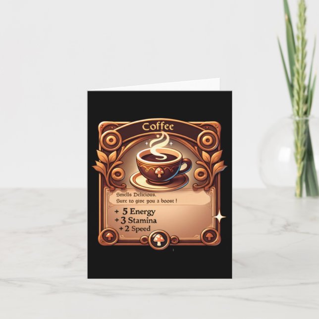 Tarjeta Pegatina de café (Anverso)