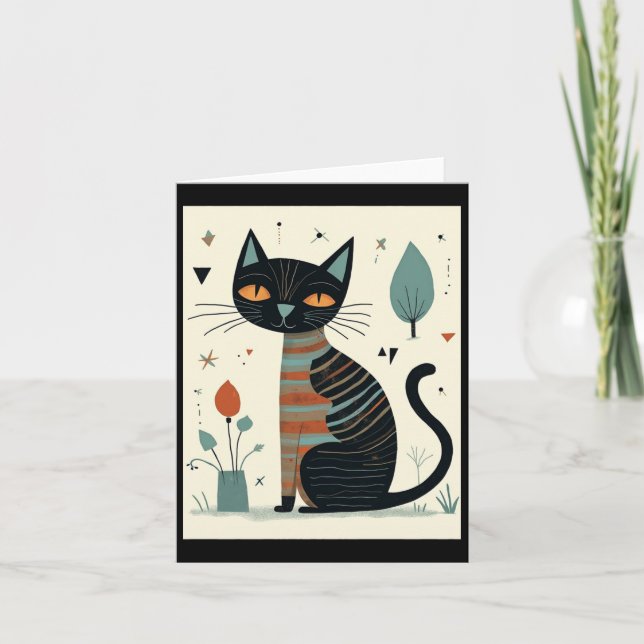 Tarjeta Pegatina de gato Personalizado (Anverso)