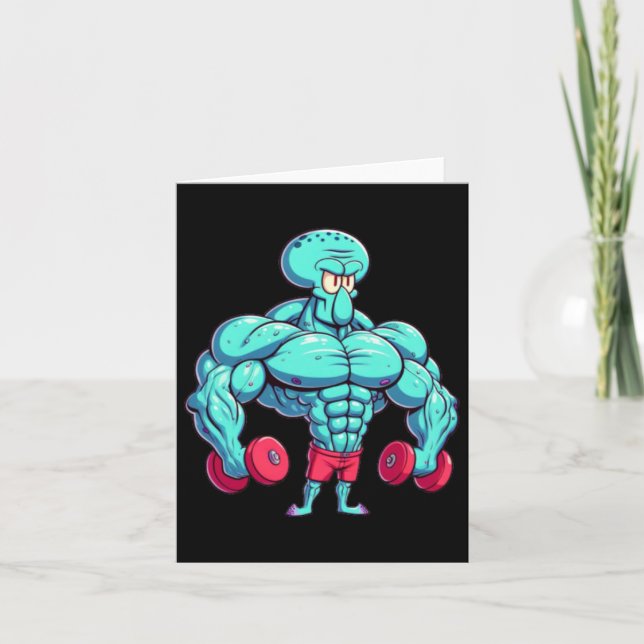 Tarjeta Pegatina De Gimnasio Squidward (Anverso)