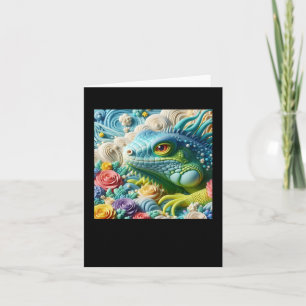 Tarjeta Pegatina de iguana 3D1