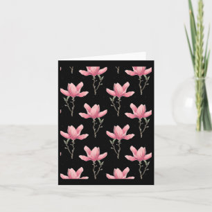 Tarjeta Pegatina de impresión de flores de magnolia rosa