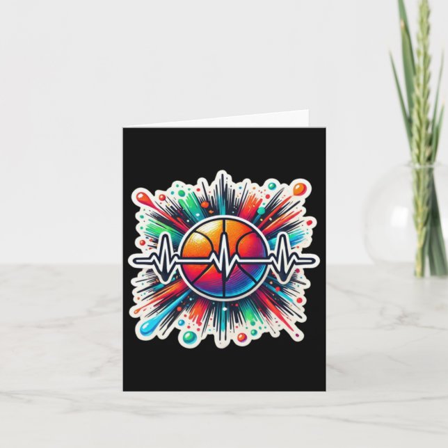 Tarjeta Pegatina de latido de baloncesto - Perfecto para d (Anverso)