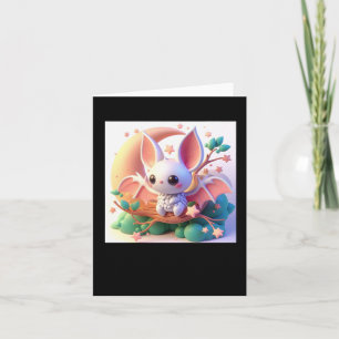 Tarjeta Pegatina de murciélago lindo imaginario