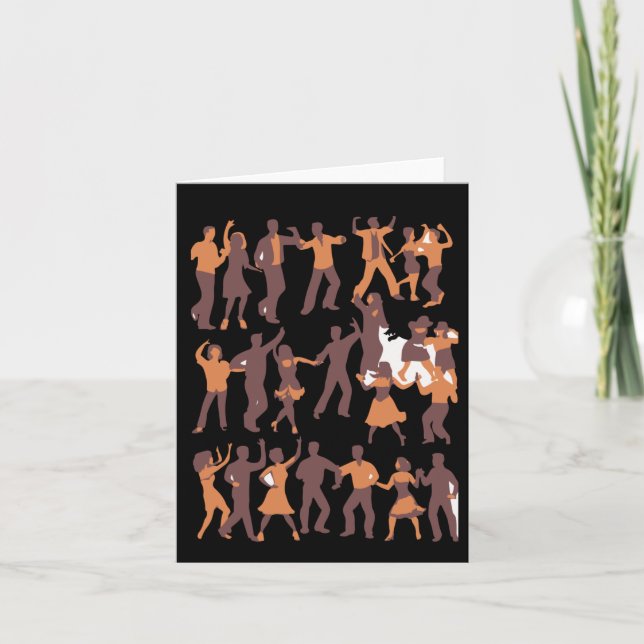 Tarjeta Pegatina de personas bailarinas (Anverso)