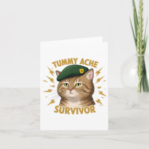 Tarjeta Pegatina de sobrevivientes de Tummy Ache