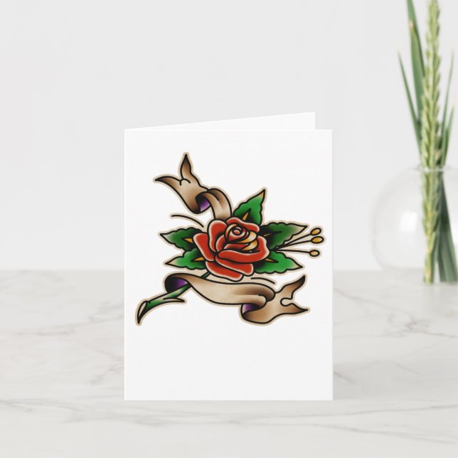 Tarjeta Pegatina de Trad Tattoo 005 (Anverso)